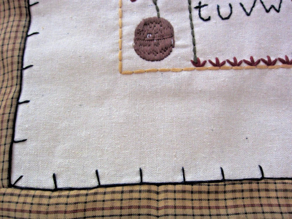QUILT EMBROIDERED SAMPLER WALL HANGING-HANDMADE!