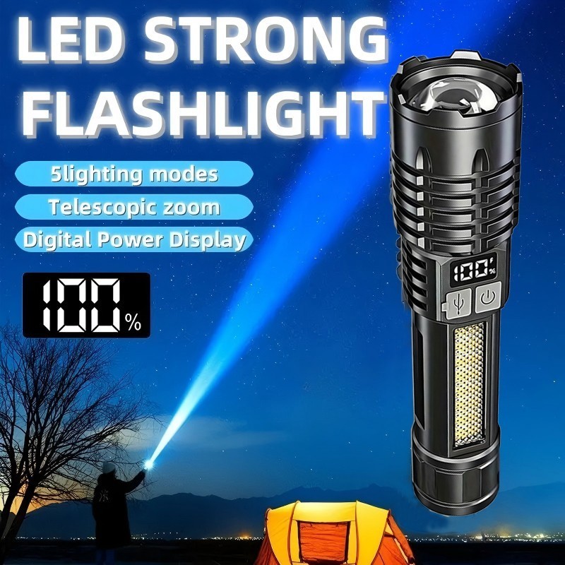 2PCS 9900000 Lumen Super Bright LED Tactical Flashlight Rechargeable Work Light