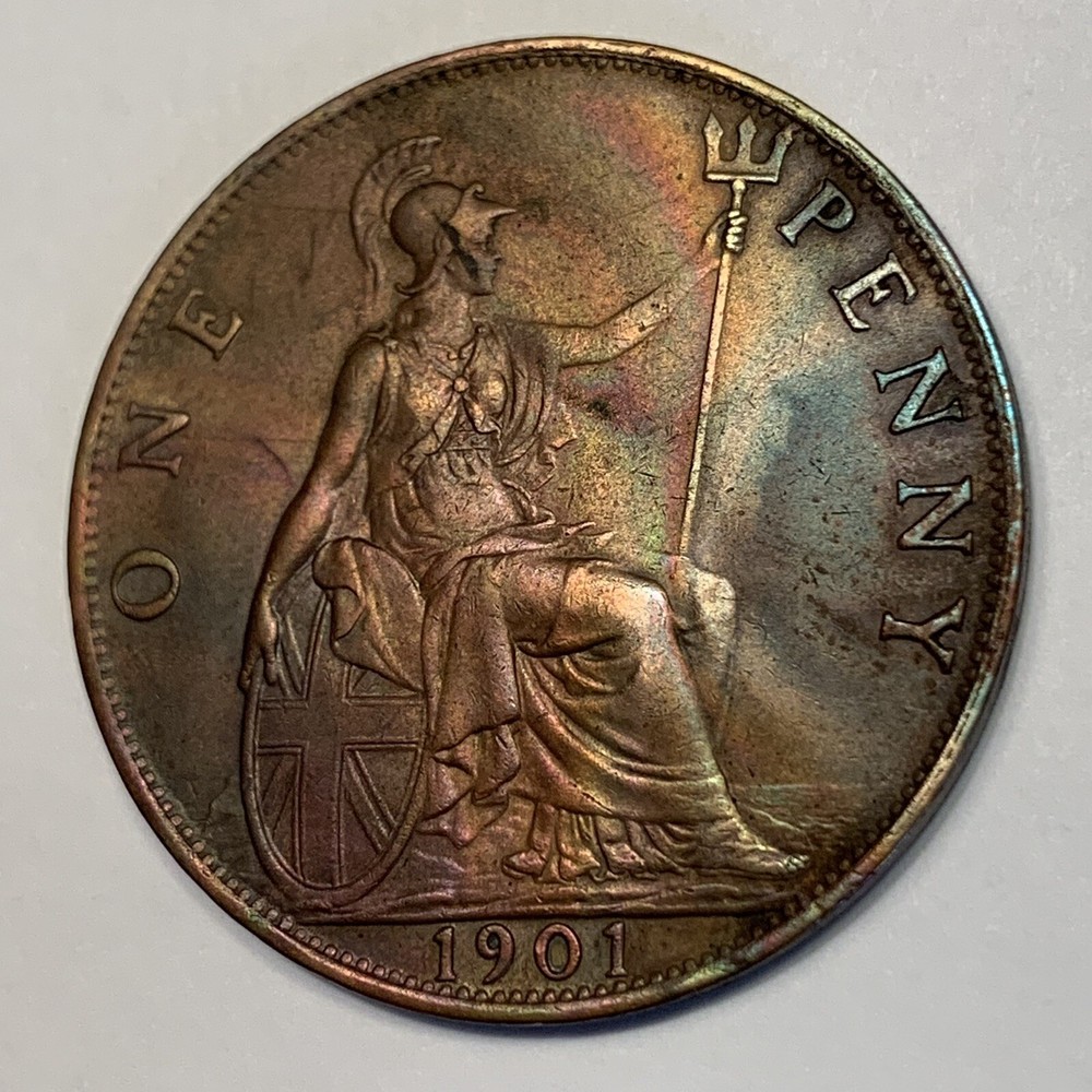 1901 Great Britain One Penny Coin