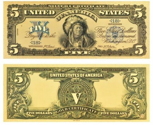1899 SILVER CERTIFICATE  INDIAN CHIEF  $5 Rep.*Banknote