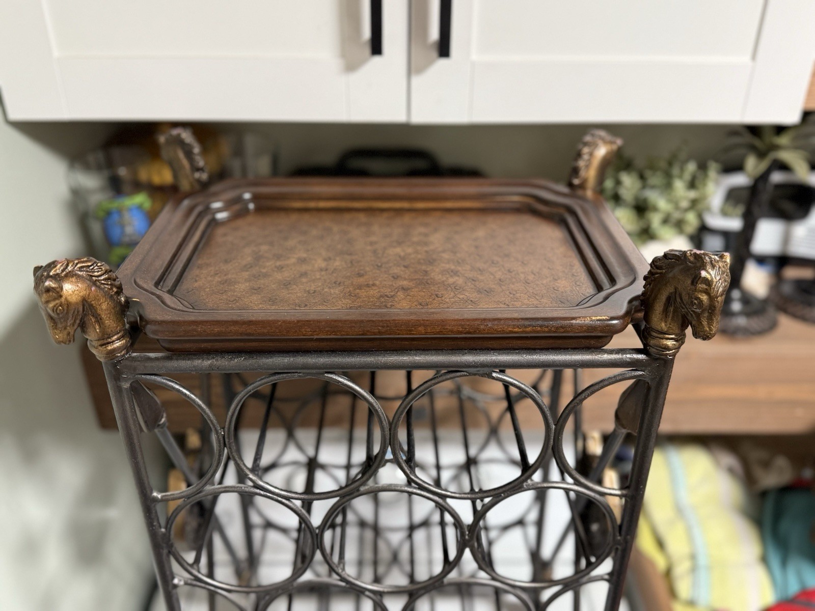 Maitland Smith Horse Head Wine Rack Bronze Finish