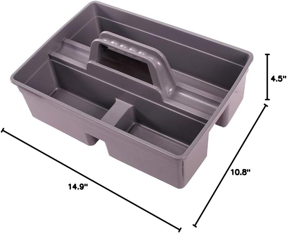 Plastic Storage Tray Tote- Versatile Multiuse Caddy with Attached Portable Ha...