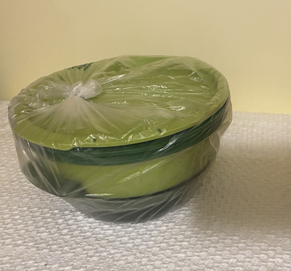 Tupperware Microwave Smart Stack Steamer Set Green Stack Cooker  EUC