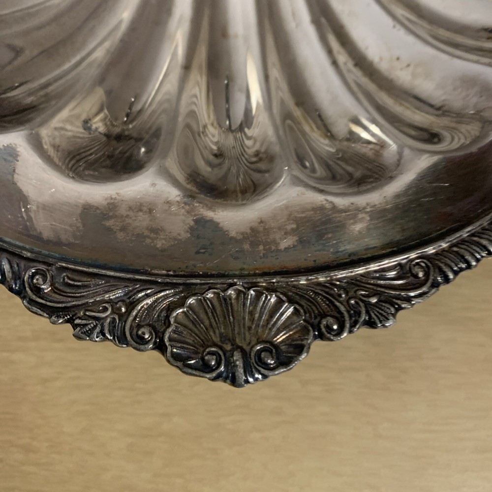 King George Silver Plated Scalloped Footed Dish