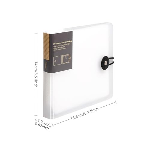 CD Case, 1Capacity CD/DVD Case Holders Wallet Hard Plastic DVD Disc 2 Black