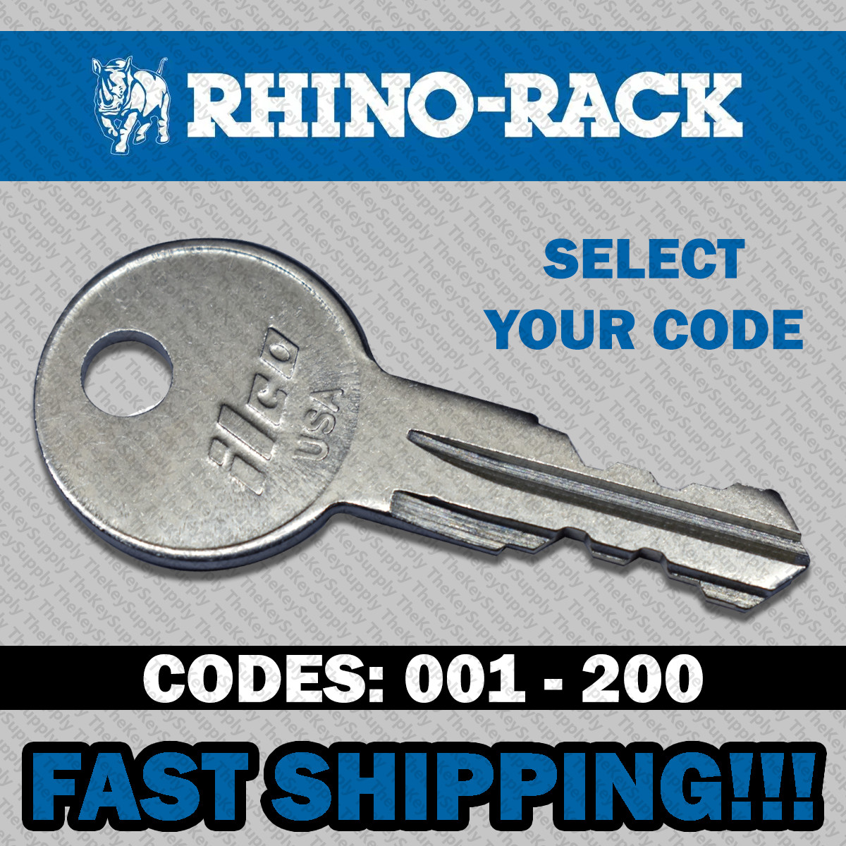 Rhino Rack Replacement Key Cut to Your Code 001 - 200