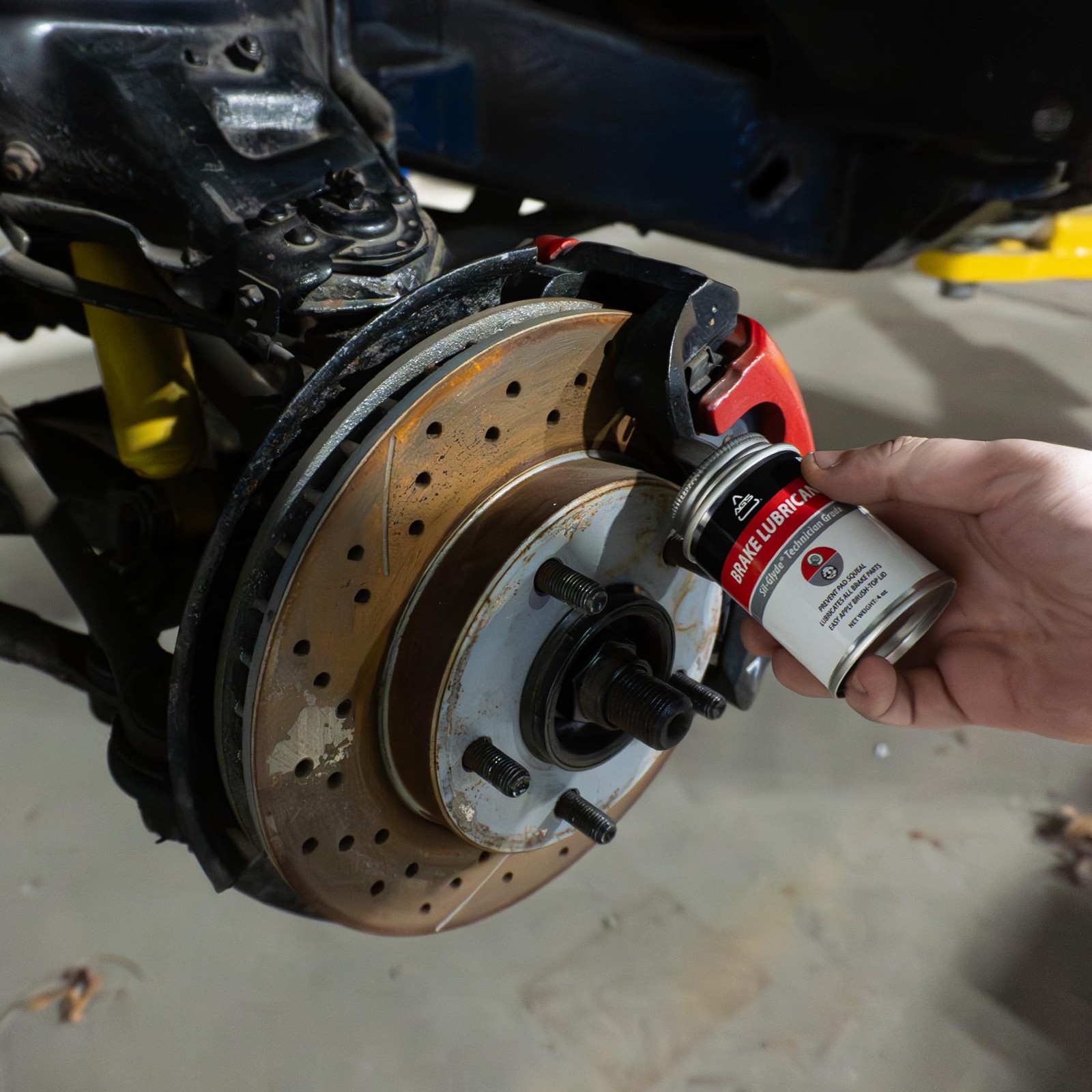 AGS Automotive Solutions 4oz Brush Top SIL-Glyde Silicone Brake Grease -