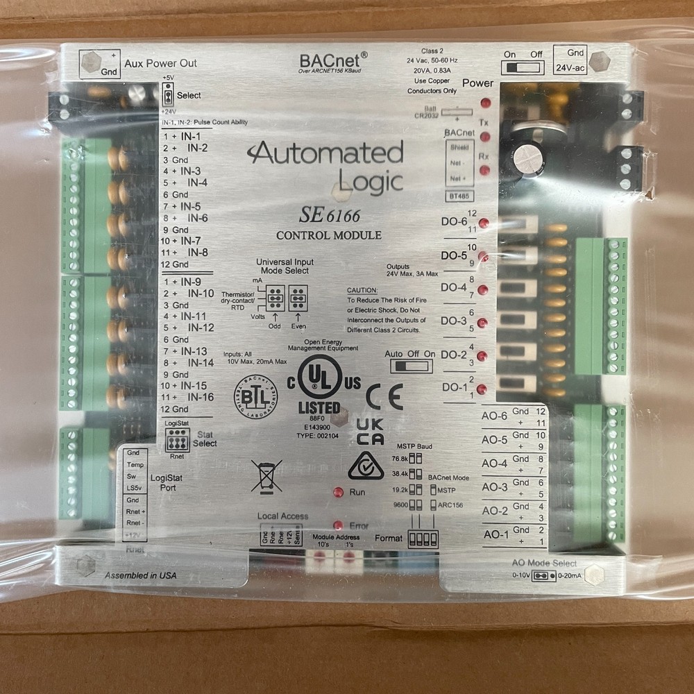 Automated Logic SE6166 BACnet Control Module - New in Original Packaging