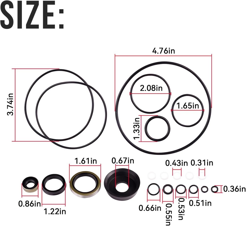 15707 Plow Pump Basic Seal Kit Fits Meyer E50,E50H,E60,E60H,E61H Snowplow Pump