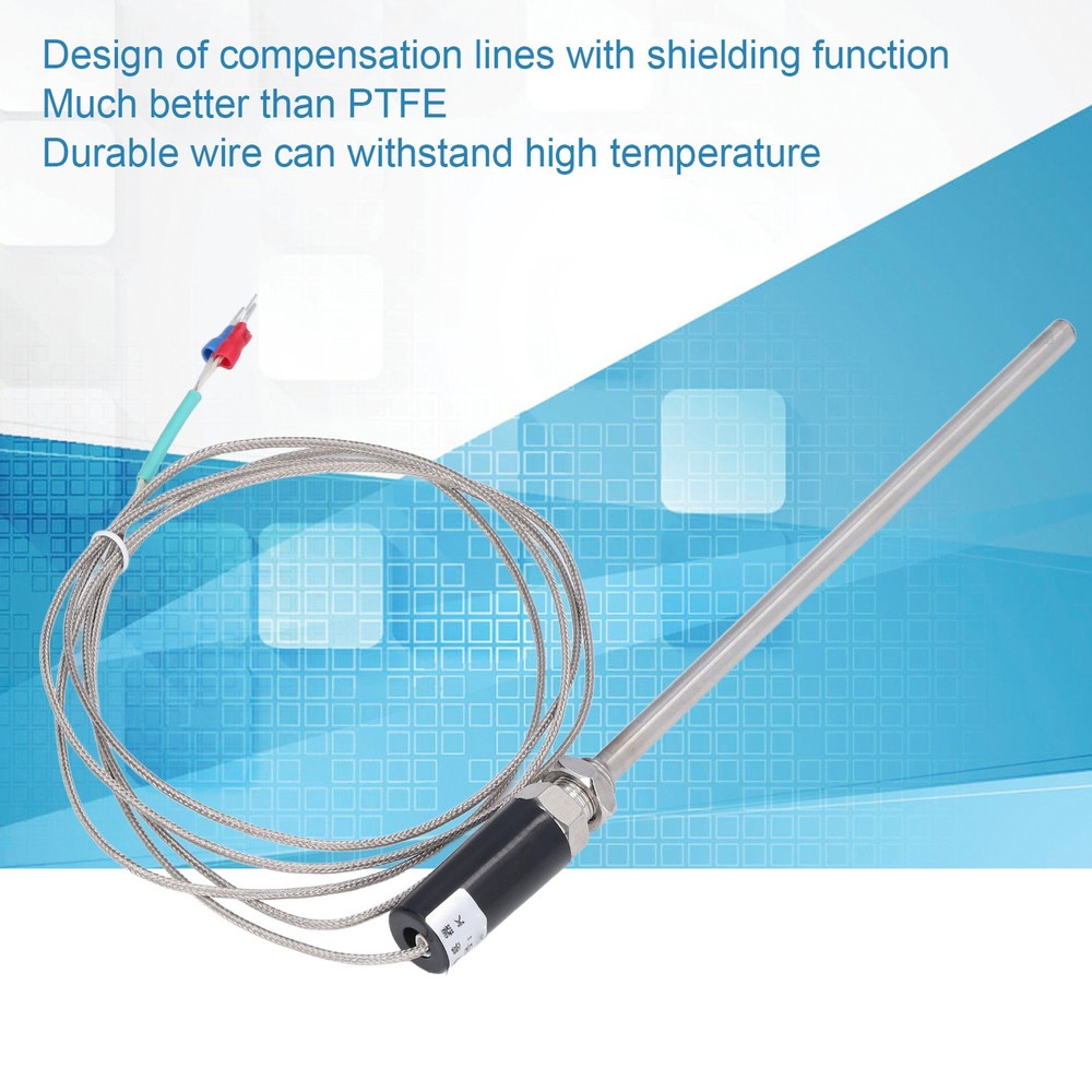 K Type Thermocouple 200mm Ground Thermocouple Sensor Shielded Wire Temp Sensor
