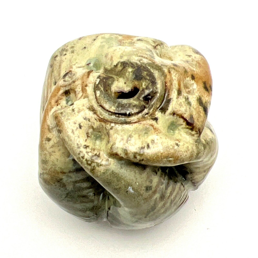 Studio Art Alter Temple Fruit Ceramic Pottery Green Tan