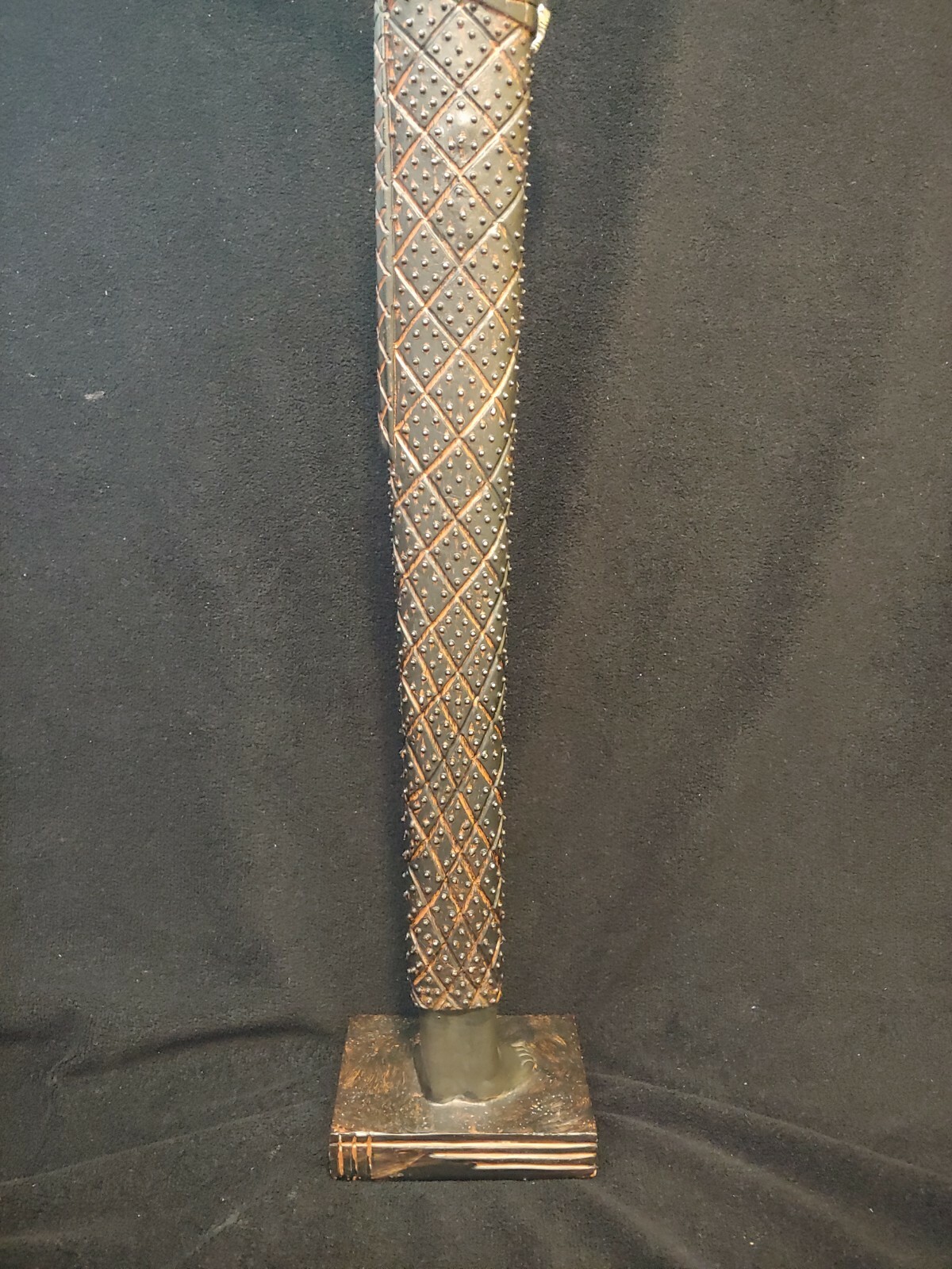 Tall African Tribal Woman Figurine Large Resin Statue Carrying Bowl 24"