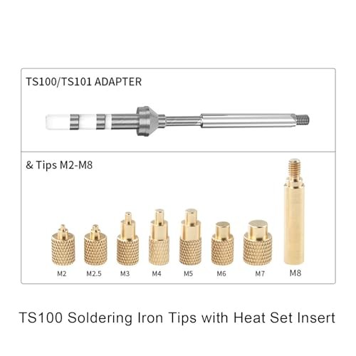 TS100 TS101 Soldering Iron Tips with M2 M2.5 M3 M4 M5 M6 M7 M8 Heat Set Insert
