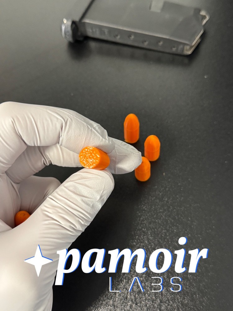 9mm TRAINING AMMO - 6x - ORANGE - Snap Cap Training Rounds – Durable – USA Made