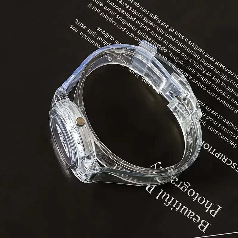 Stylish Digital Watch Transparent Pointer Display Electronic Movement Casual