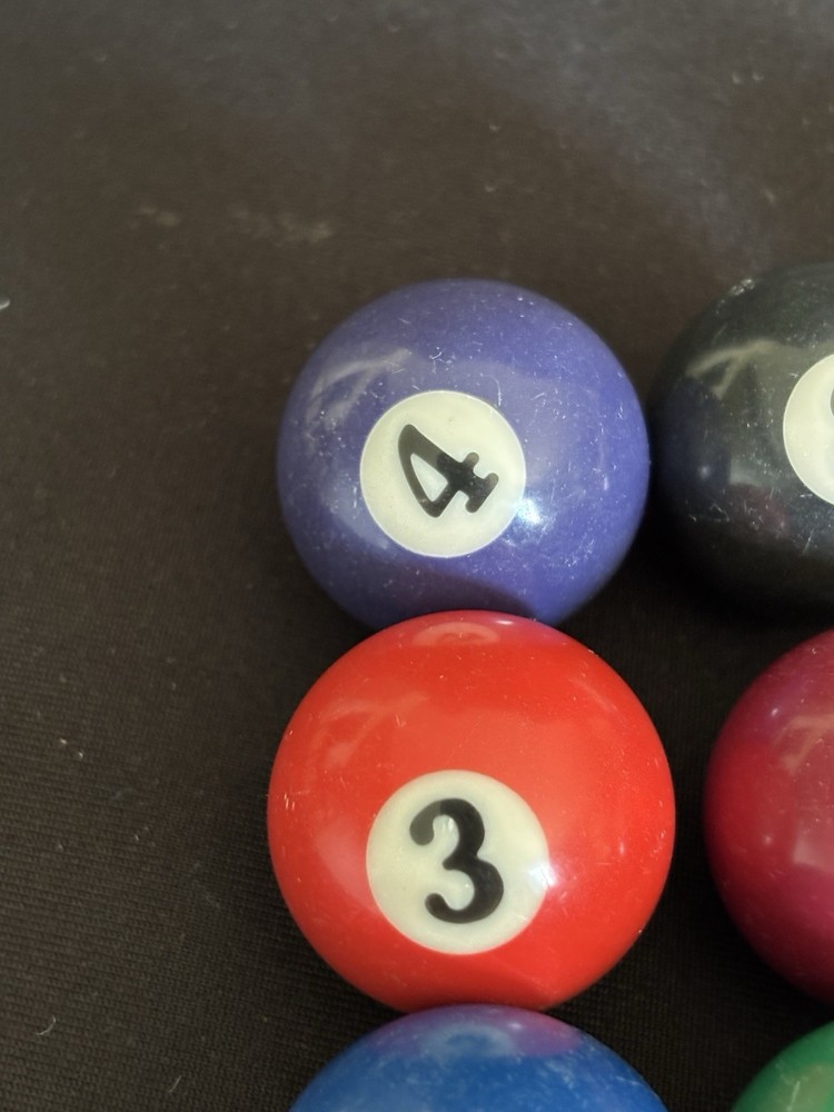 Billiard Pool Mini Balls Full Set 16pc Solid Stripe Cue Replacement Game Parts