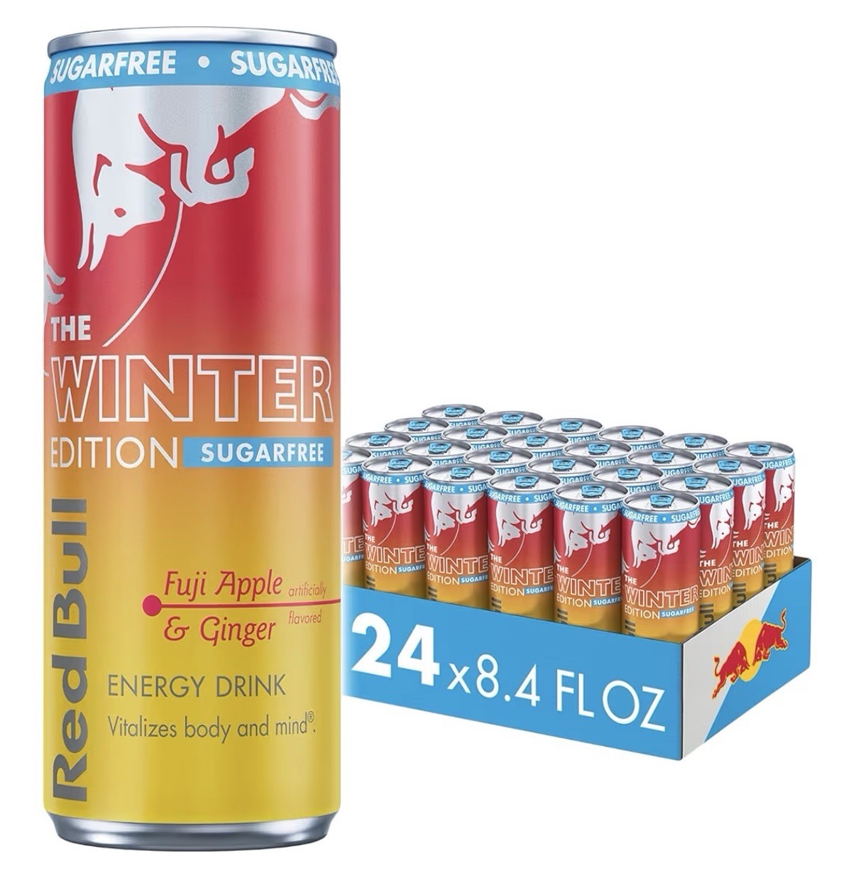 Red Bull Winter Sugar Free Edition Fuji Apple-Ginger 8.4 Fl Oz  (24 pack)