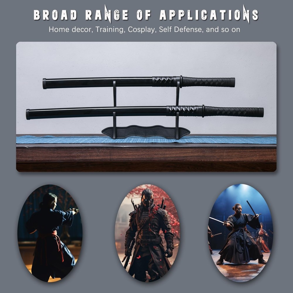 RTCT Katana Sword Polypropylene Training Samurai Sword 2-Piece Set with Displ...