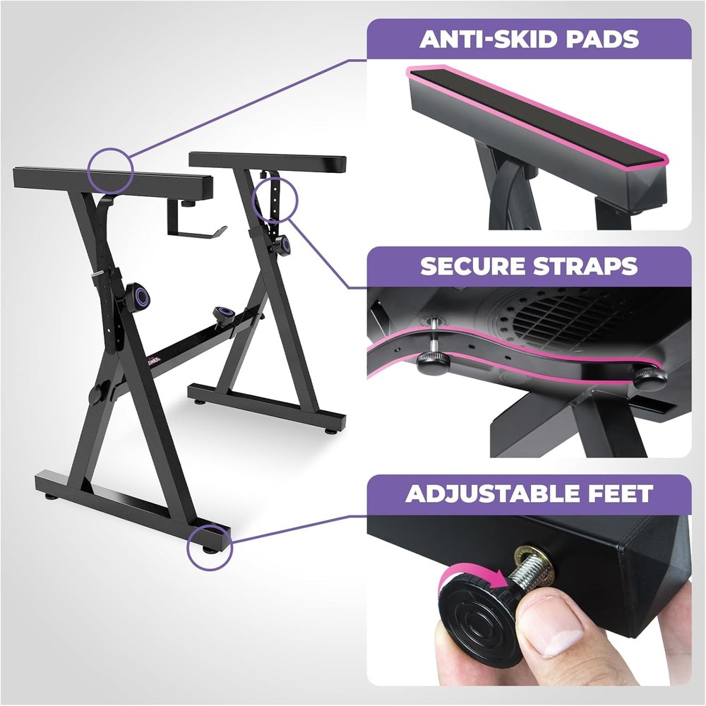 Keyboard Stand and Bench Set Adjustable Piano Stand