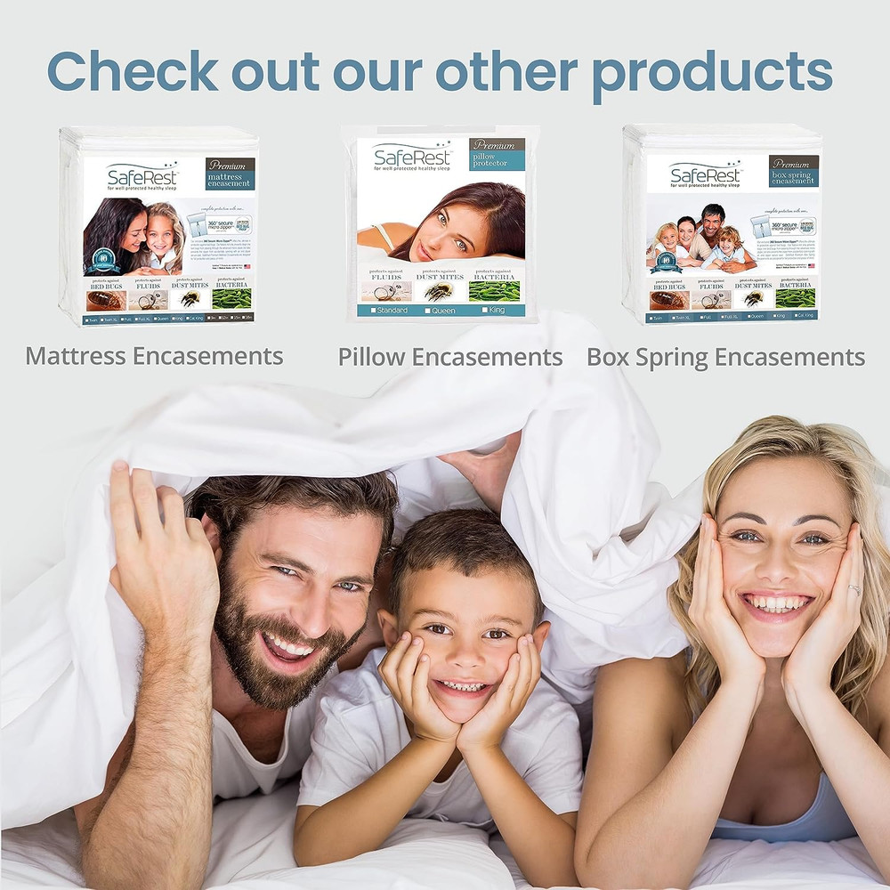 100% Waterproof Queen Size Mattress Protector - Fitted with Stretchable Pockets