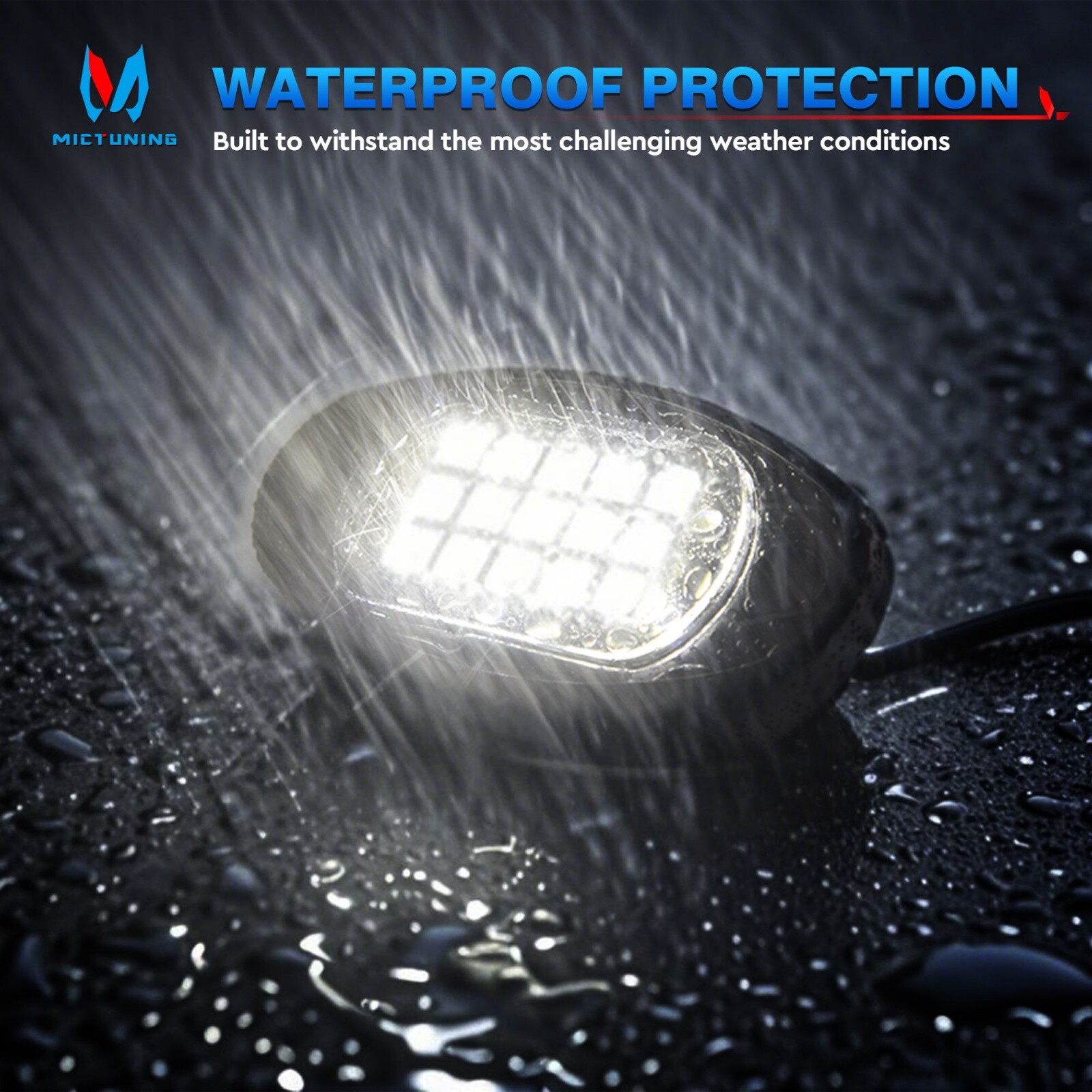 24 Pods Pure White LED Rock Lights Offroad Under Car Truck Underbody Lights Kits