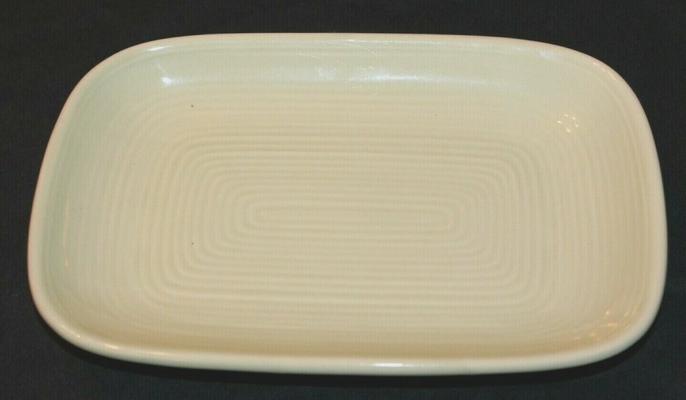 VTG! Off-White Ceramic Stoneware Rectangular Nut Vegetable Serving Tray Plate
