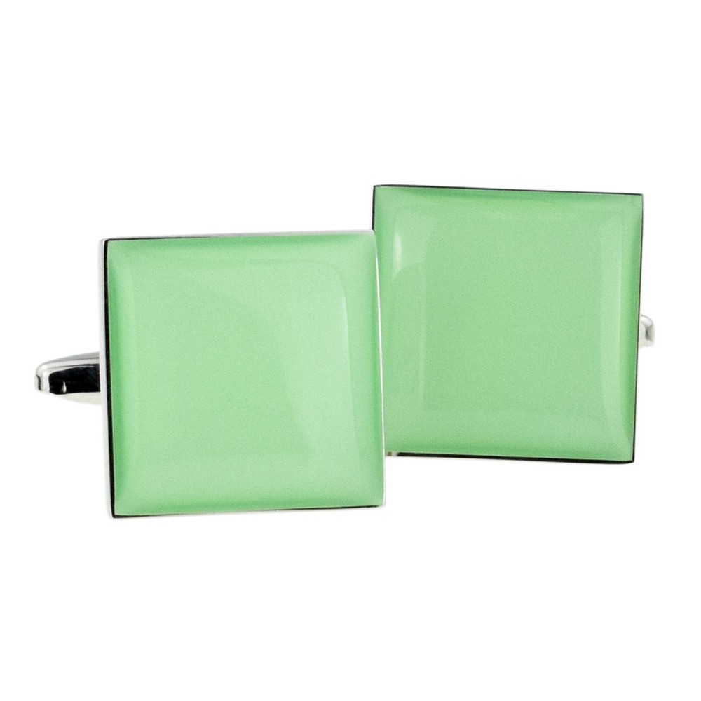Plain Green Square Cufflinks in a Cufflink Box X2BOCW005PLAIN