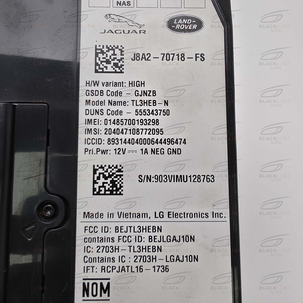 2017-2022 Land Rover Range Rover TELEMATICS CONTROL MODULE J8A270718FS
