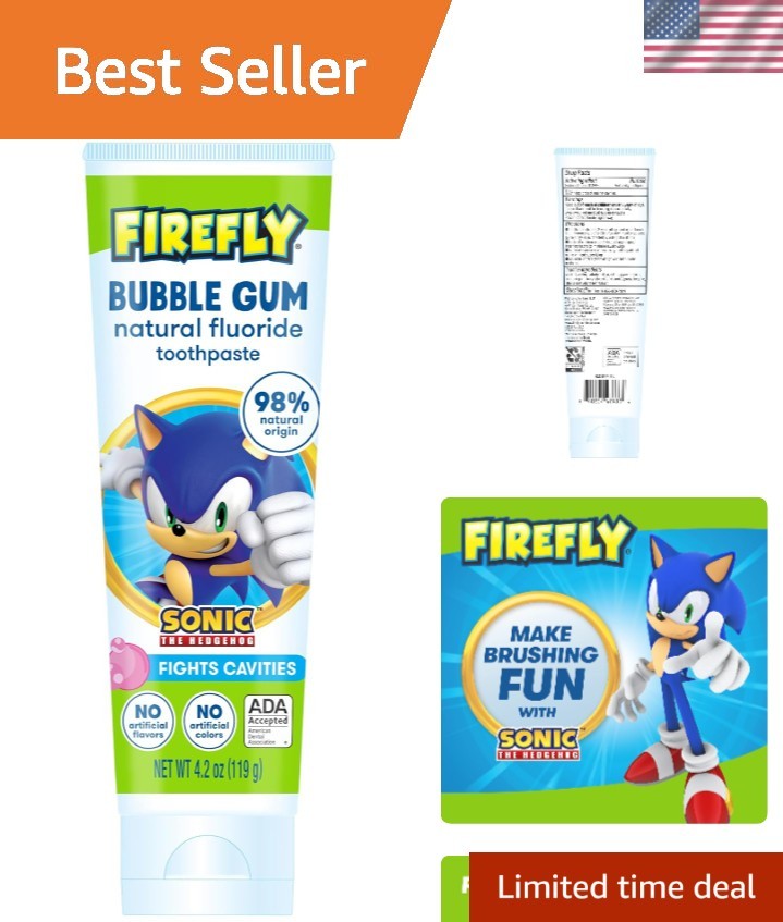 Bubble Gum Kid's Natural Fluoride Toothpaste - ADA Accepted, Fun 4.2 OZ