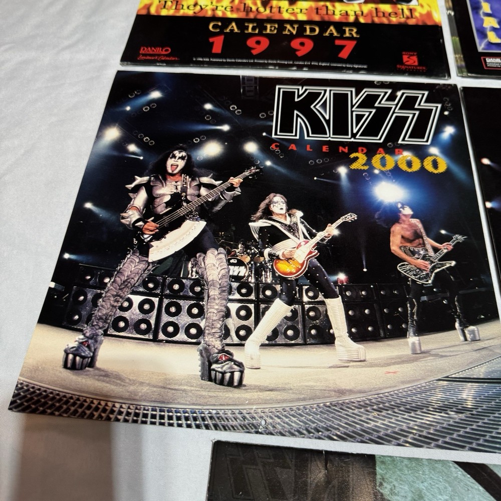 Vintage 90’s KISS Memorabilia Calendars Lot Of 8 ~ 1997 - 2004 VG Condition