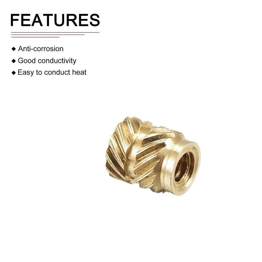 120 Pack M2x4mmx3.5mm Knurled Insert Nuts Good for Plastic Shells