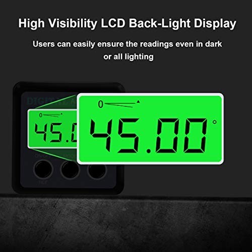 Digital Angle Gauge Protractor - Magnetic Level with LCD Display, V-Groove Base