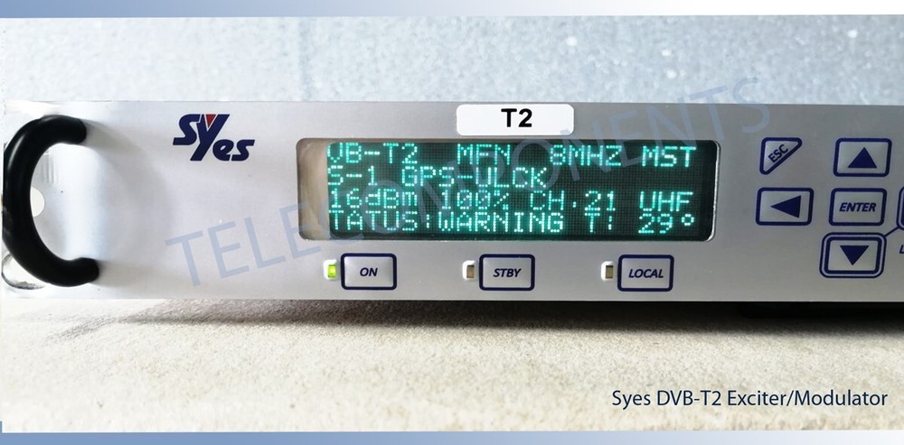 TV digital Syes DVB-T2 Exciter/Modulator 1 watt / transmitter