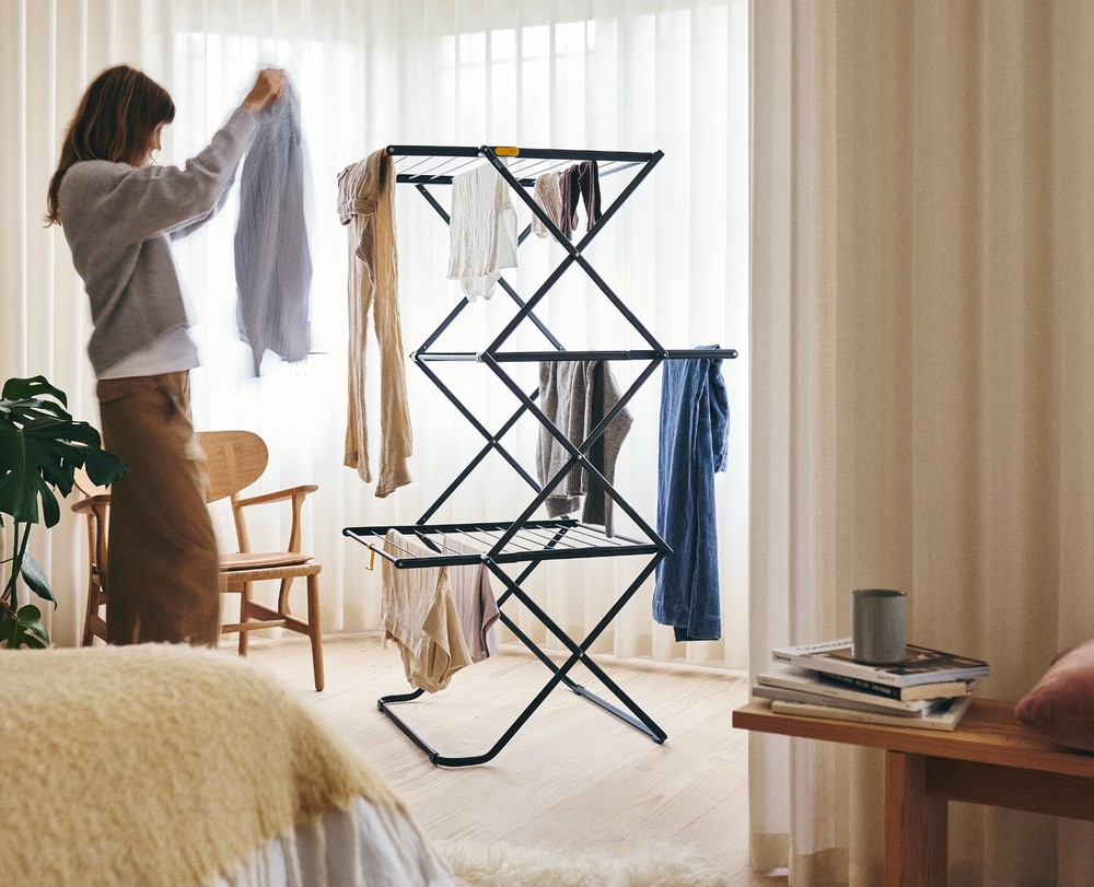 Airframe Clothes Drying Rack with Long Garment Hanging Rails