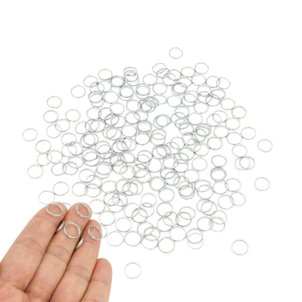 200pcs 10mm Mini Split Jump Ring with Double Loops 10mm, Silver