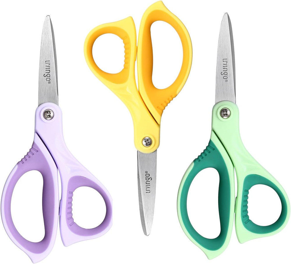 6” Kids Scissors for School - Pointed Tip Student Scissors for Children Comfo...