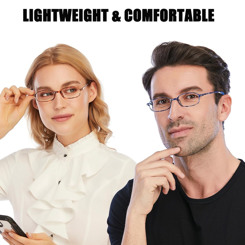 AQWANO 4 Pack Computer Reading Glasses Blue Light Blocking Lightweight TR90 F...