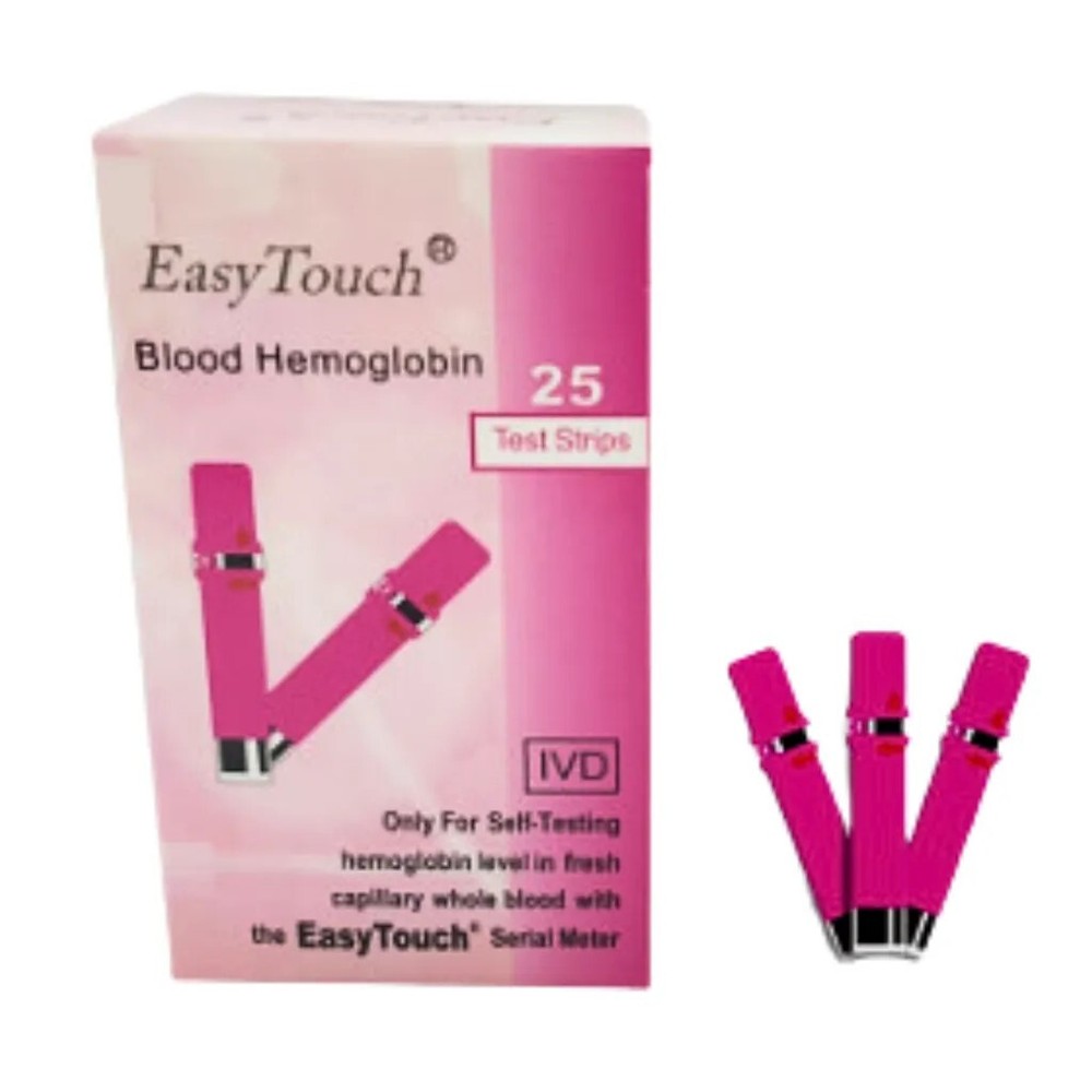 Easy Touch Test Strips For Blood Hemoglobin Level Check - 25 Test Strips