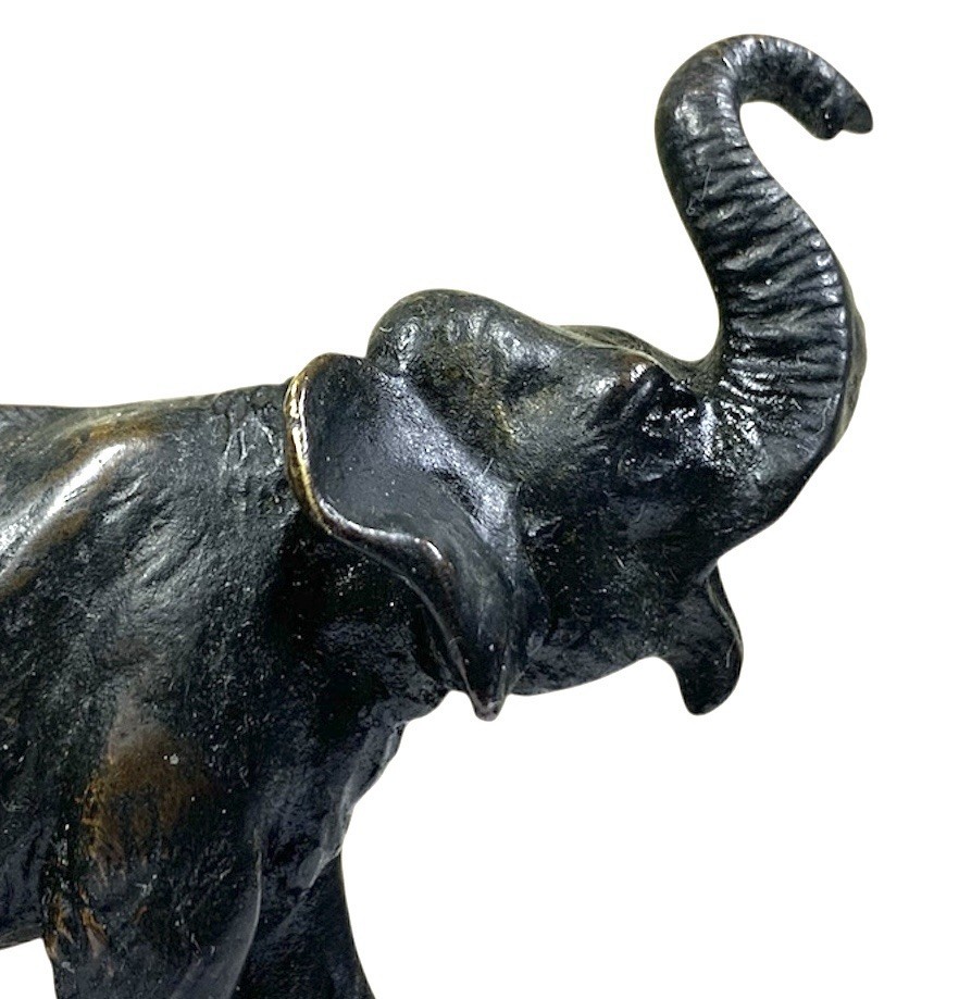 19th c Austrian Vienna Cold Painted Bronze Elephant