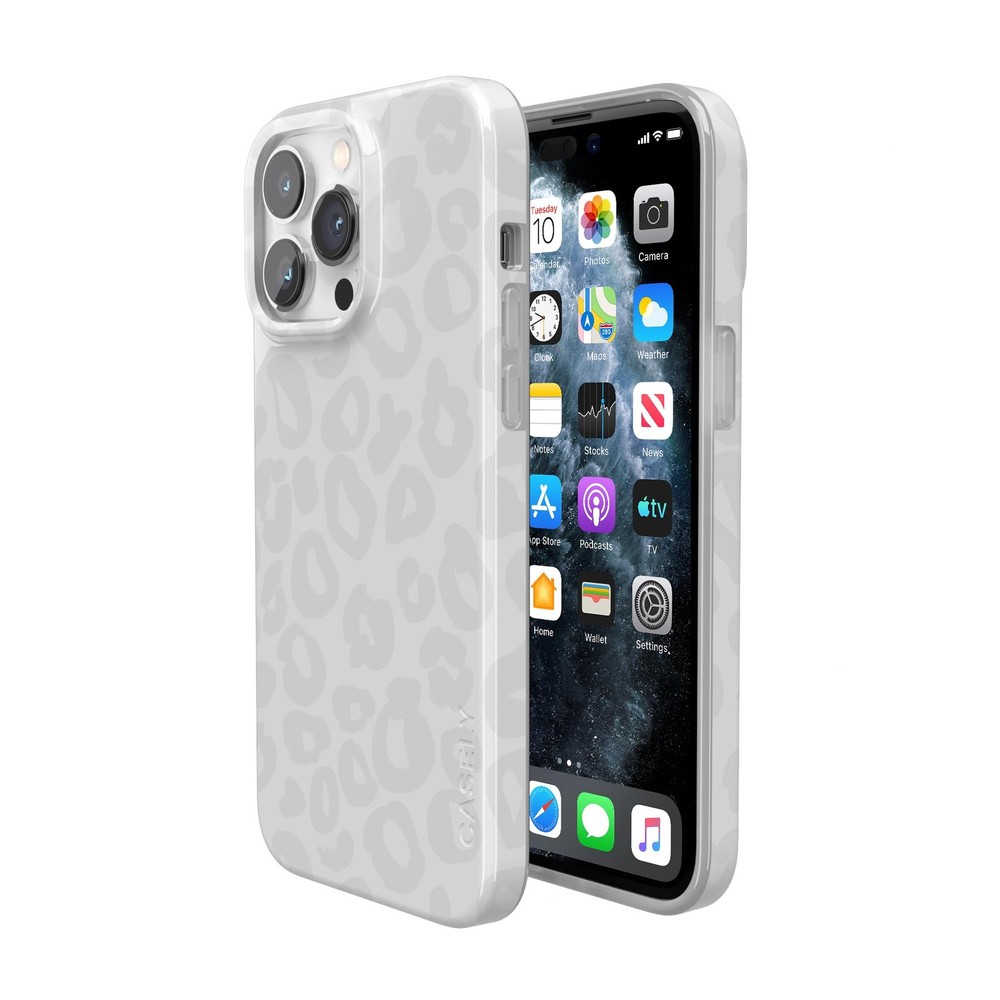 Casely iPhone 14 Pro Max Case | Into The Wild | White Snow Leopard | Compatible