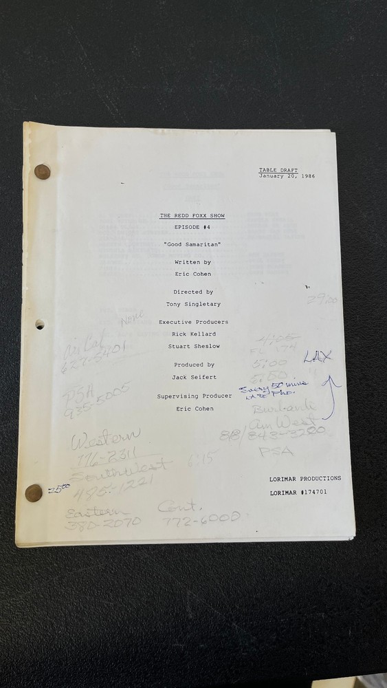 The Red Fox Show Episode #4 Table Draft Script with Hand Annotations