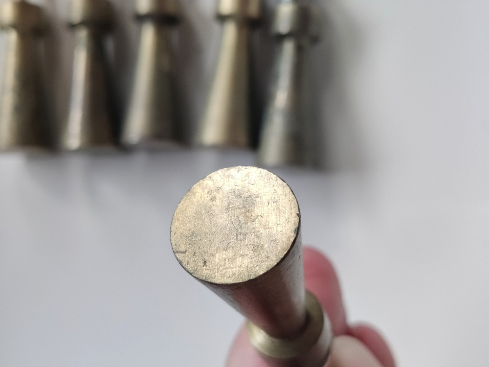 12 Solid Brass Knobs MCM Mid Century Modern Atomic Art Deco Vintage Drawer Pulls