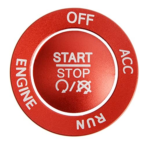 Engine Start Stop Button Cover Kit, One Click Push to Start Button Trim Red