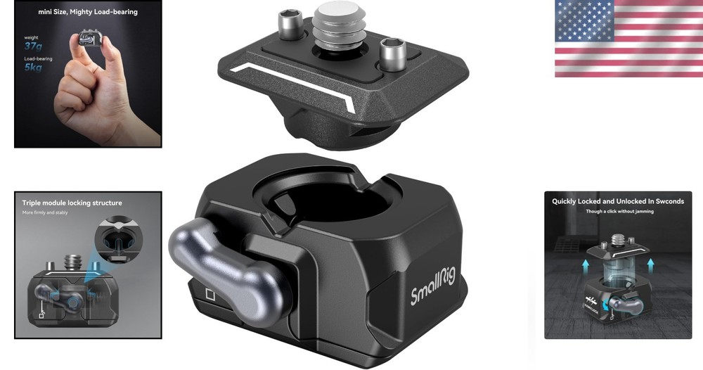 HawkLock Quick Release Plate - Mini Adapter for Cameras & Monitors, 5kg Capacity