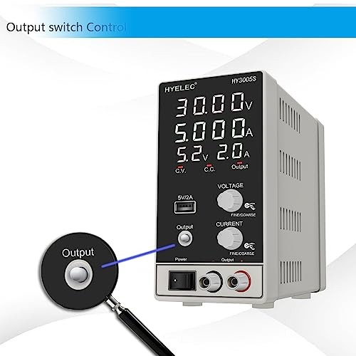 DC Power Supply Variable 30V 5A, Adjustable Switching Regulated Power Supply