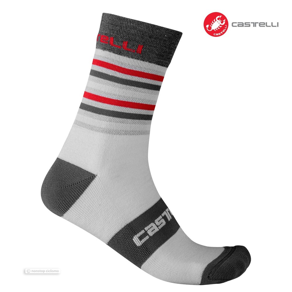 Castelli GREGGE 15 Wool Socks : SILVER GREY/DARK GREY - One Pair