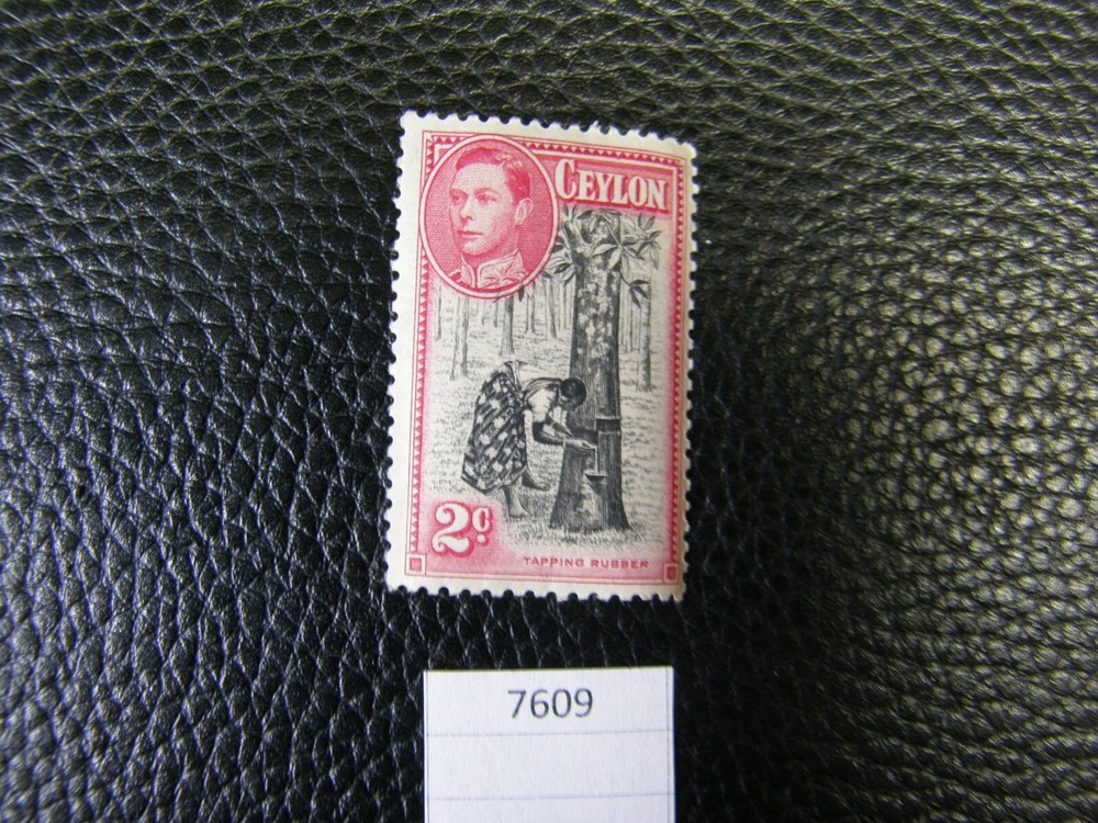 7609) One: 2c King George VI Tapping Rubber Postage Stamp