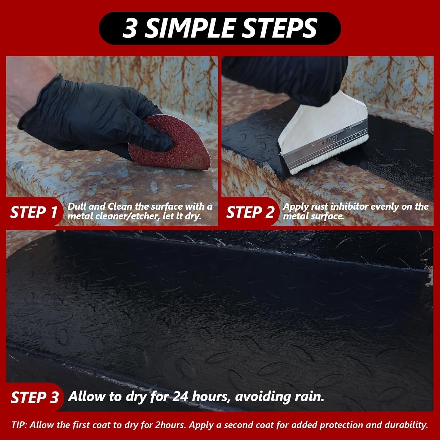 Rust Converter And Metal Primer, 141 Fl Oz Black Rust Inhibitor Paint for Metal