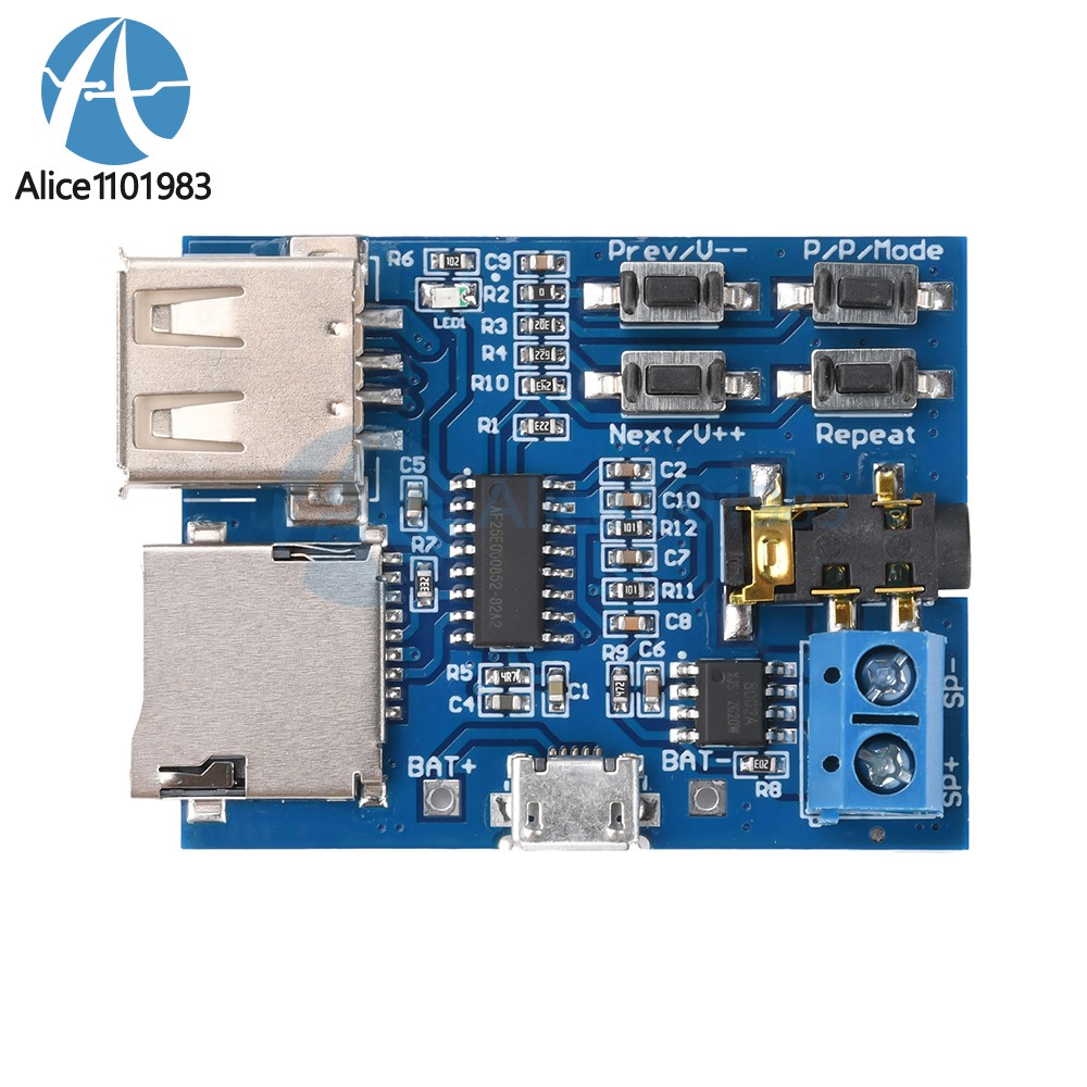 TF Card U Disk MP3 Format Decoder Board Aamplifier Decoding Audio Player Module