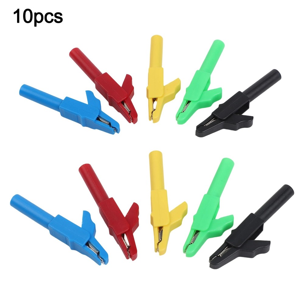 10PC High Conductivity Crocodile Clips with Insulation for Safe Electrical Use